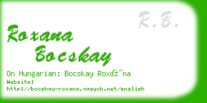 roxana bocskay business card